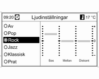 Inledning 23 Ställa in fördelning av ljudvolym mellan fram - bak Ställa in fördelning av ljudvolym mellan höger - vänster Optimera ljudet för musikstilen Välj Fader. Ställ in önskat värde.