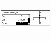 24 Inledning Inställning av bas, mellanregister och diskant Ställa in fördelning av ljudvolym mellan fram - bak Tryck på TONE för att öppna