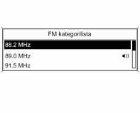 Radio 37 Om stationerna som lagrats i en våglängdsspecifik stationslista inte längre går att ta emot: Välj motsvarande kommando för att uppdatera en stationslista.