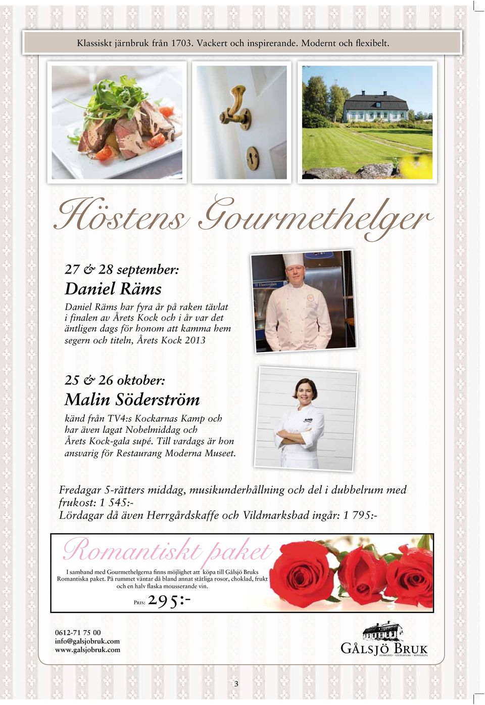 Kock 2013 25 & 26 oktober: Malin Söderström känd från TV4:s Kockarnas Kamp och har även lagat Nobelmiddag och Årets Kock-gala supé. Till vardags är hon ansvarig för Restaurang Moderna Museet.