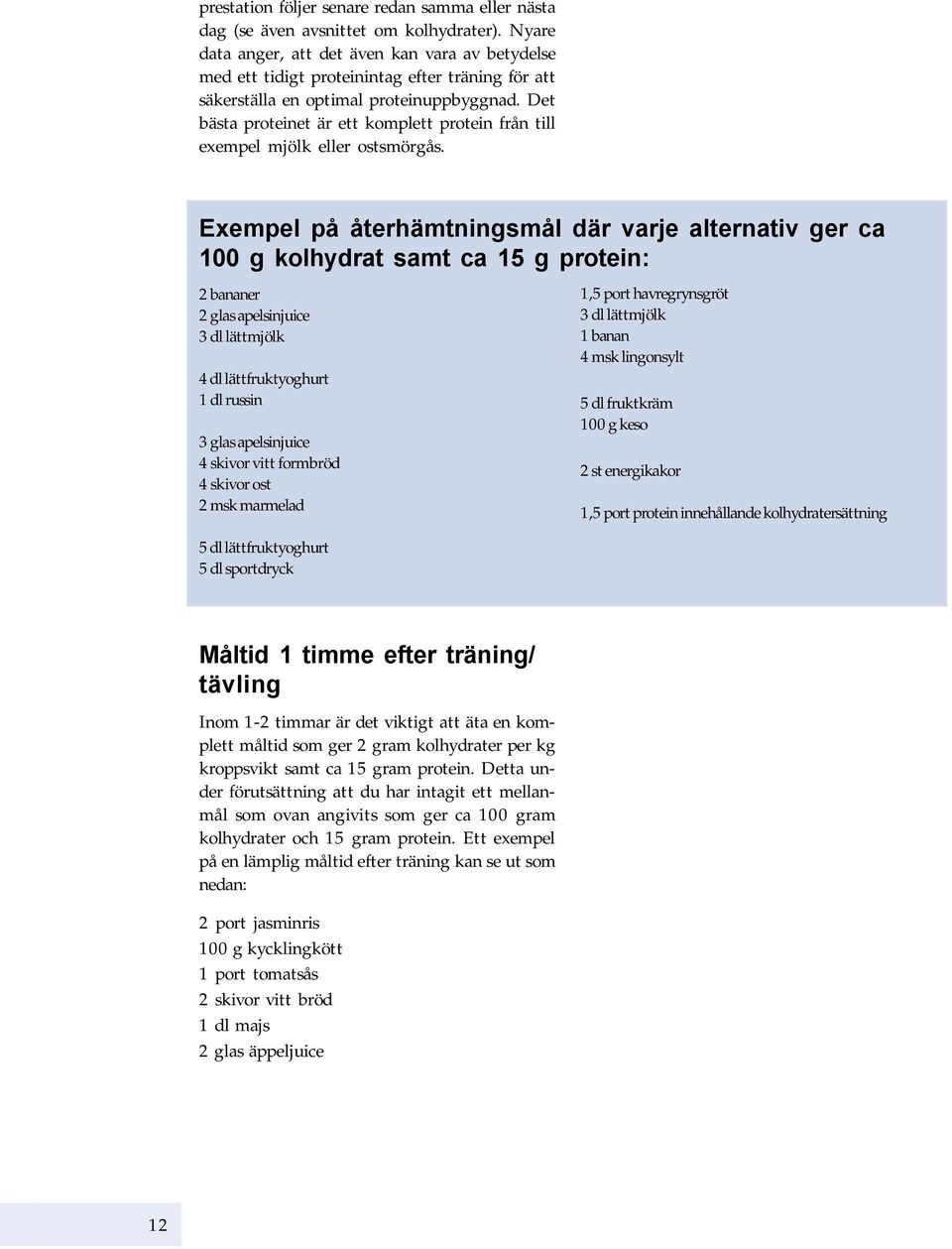 Det bästa proteinet är ett komplett protein från till exempel mjölk eller ostsmörgås.