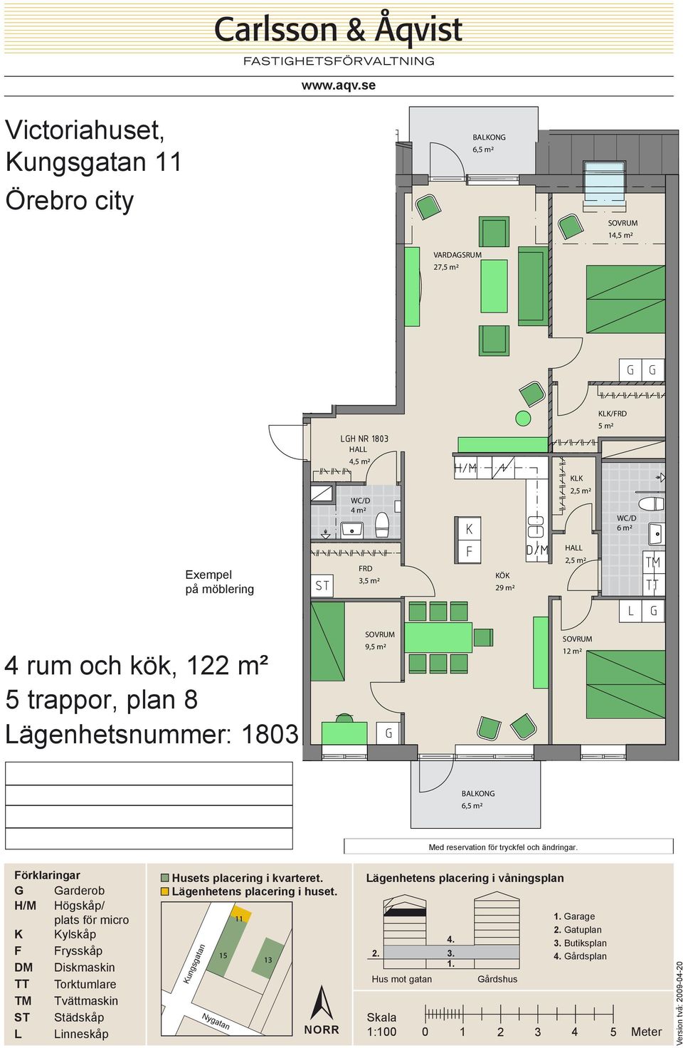 3,5 m² 29 m² 4 rum och kök, 122 m²