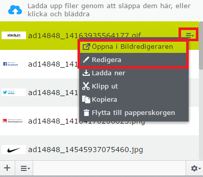 så klickar man istället på Redigera och ändrar/lägger till uppgifterna där.