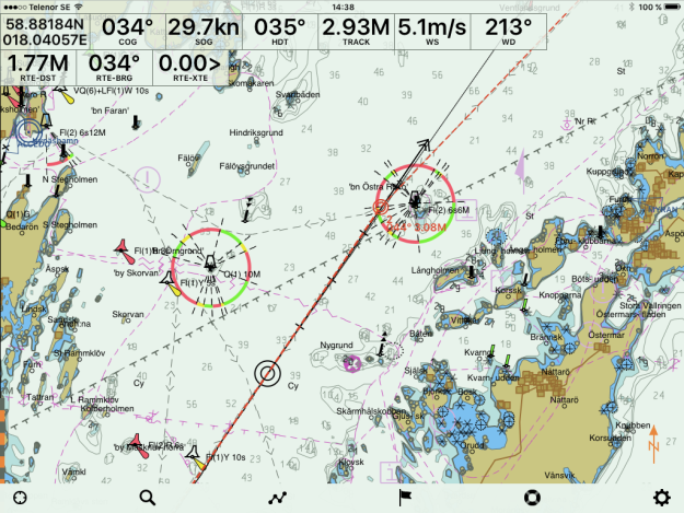 SEAPILOT 2 (5) Rutter och Waypoints: Planera din rutt enkelt genom att bara lägg ut den punkt med markören där du vill starta din rutt.