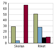 Resultat på ämnesprov i NO årskurs 9 (flickor och pojkar), läsåret 10/11 Våren utökades ämnesproven i årskurs 9 med prov i de naturorienterande ämnena biologi, fysik och kemi Varje skola har endast