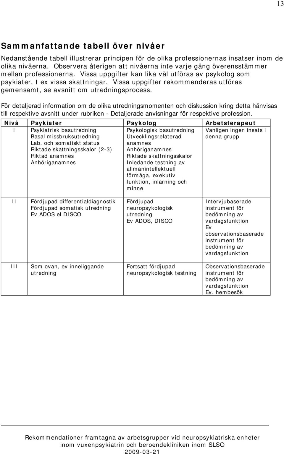 Vissa uppgifter rekommenderas utföras gemensamt, se avsnitt om utredningsprocess.