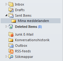 (/Preliminär): Sida 14 av 18 Skickat mappen Mina meddelanden Efter installationen har det automatiskt skapats en ny mapp Mina meddelanden under Skickat.