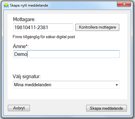 (/Preliminär): Sida 17 av 18 Skapa signatur till Mina meddelanden för Outlook integrationen Du kan spara en eller flera alternativa signaturer.