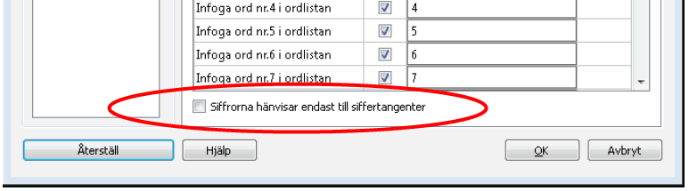 Ändringar i Inställningar: Ordlista följer markör Funktionen kan nu endast slås på via Inställningar/Ordprediktion/Fönster och alltså inte längre från ikonen i ordlistan, eftersom den används för att