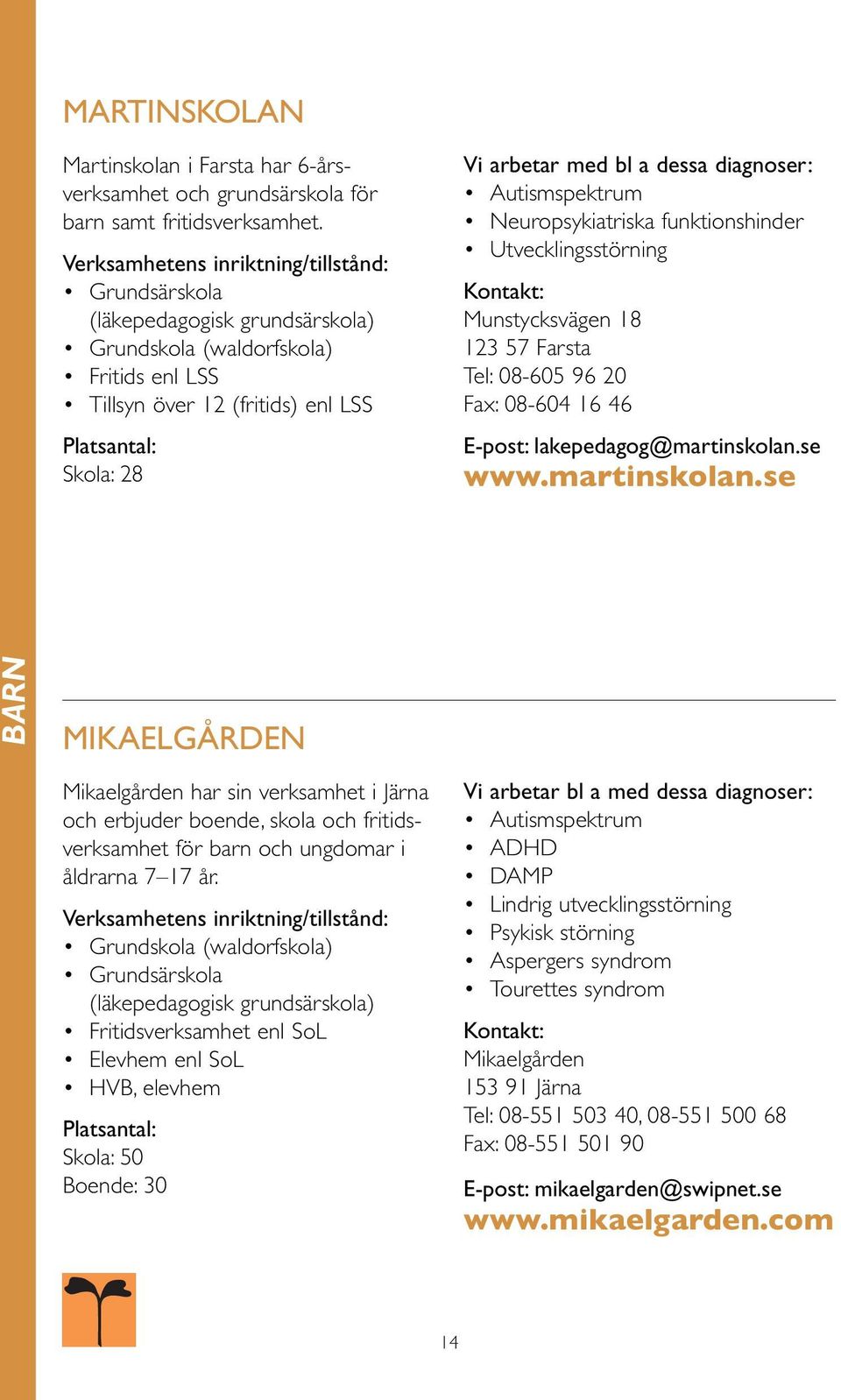 Tel: 08-605 96 20 Fax: 08-604 16 46 E-post: lakepedagog@martinskolan.