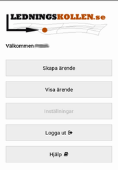 Information om att Ledningskollen för mobilen endast kan användas för att skapa