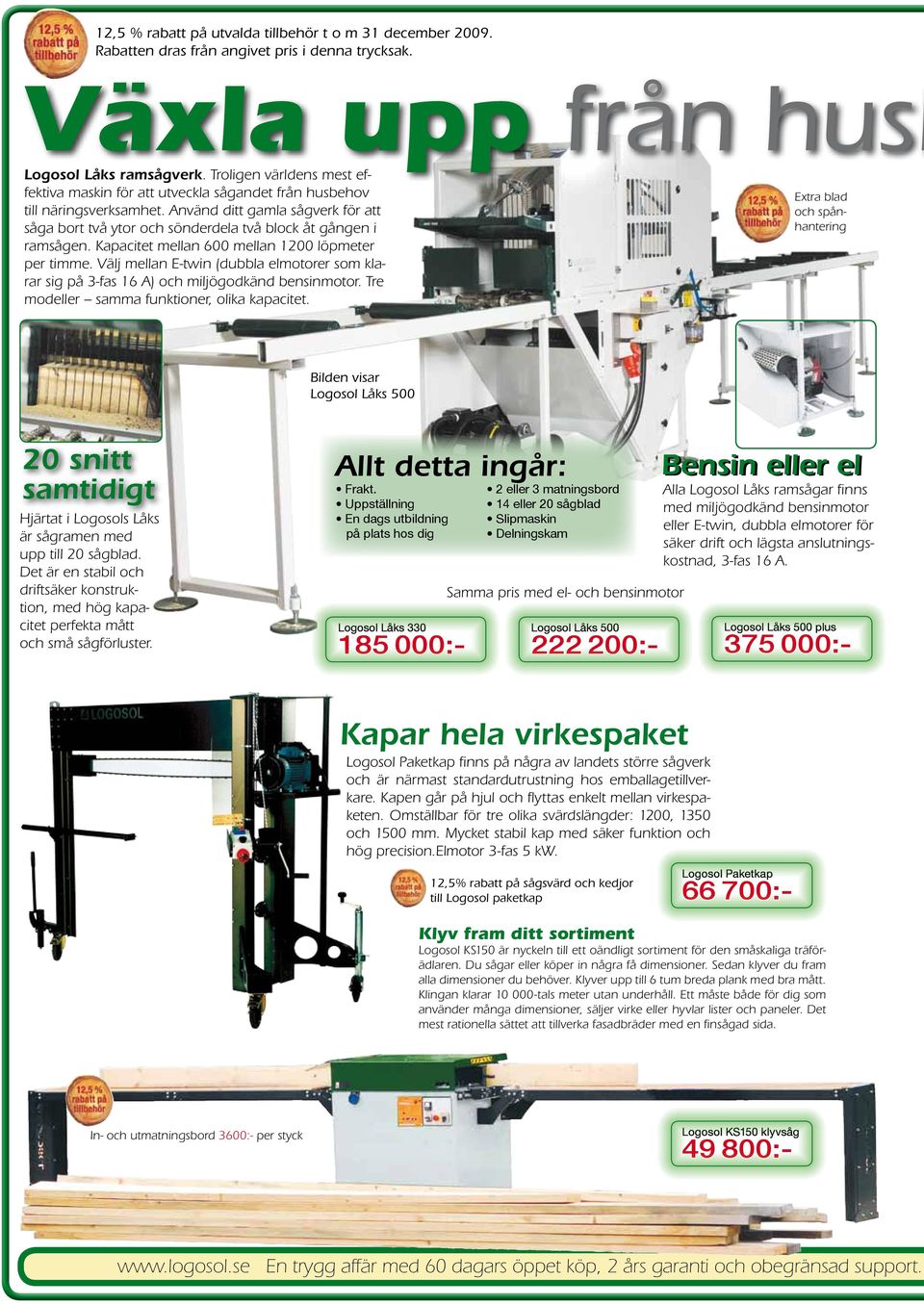 Använd ditt gamla sågverk för att såga bort två ytor och sönderdela två block åt gången i ramsågen. Kapacitet mellan 600 mellan 1200 löpmeter per timme.