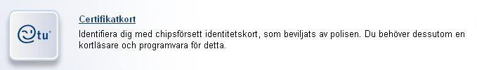 Inloggningen med ett chipförsett id-kort 1/2 Identitetskort utfärdas av polisen Se till att kortets giltighetstid räcker till, inloggningen lyckas bara med ett giltig id-kort (giltighetstid är 5 år).