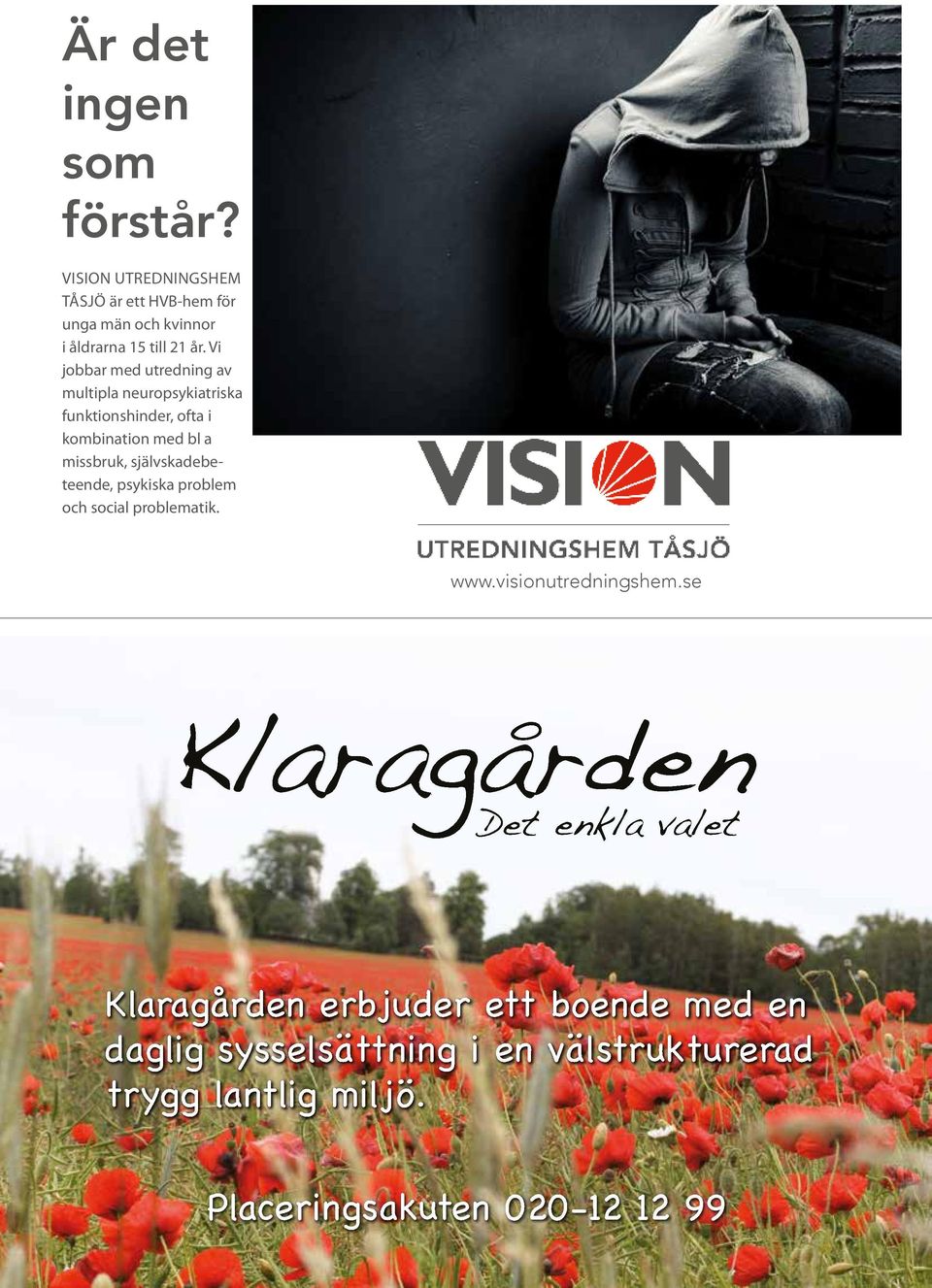 självskadebeteende, psykiska problem och social problematik. www.visionutredningshem.