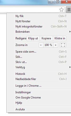 8 Google Chrome (version 23.0.1271.95) För att ändra zoomstorlek i Google Chrome gör följande: Öppna upp webbläsaren genom att trycka Google Chrome-ikonen.