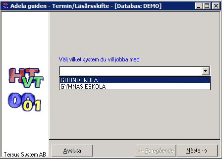 Terminsskifte Detta görs en gång per databas och läsår. Innan du gör detta, säkerställ att det verkligen är du som skall genomföra skiftet.