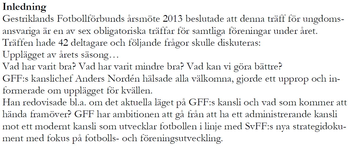 13 föreningar deltog 2012