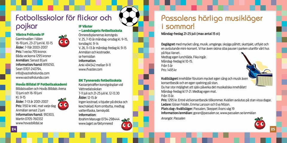 com www.vastrafrolunda.com Hovås Billdal IF Fotbollsakademi Billdalsvallen och Hovås Billdals Arena 13 juni och 16-19 juni Kl. 9-15 Ålder: 7-13 år 2001-2007 Pris: 1150 kr inkl.