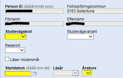 3 Inskrivning av ny elev folkbokförd i Stockholms län eller Håbo Nya elever behöver skrivas in via inskrivning under året.