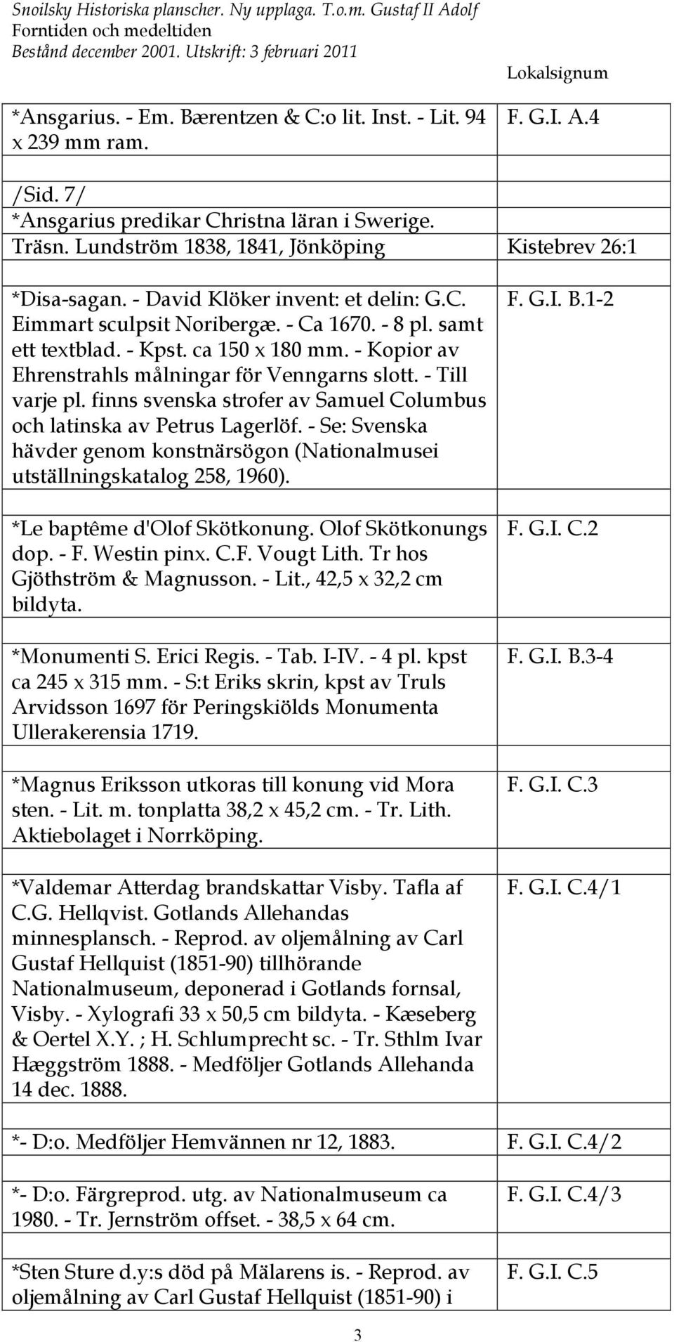 - Ca 1670. - 8 pl. samt ett textblad. - Kpst. ca 150 x 180 mm. - Kopior av Ehrenstrahls målningar för Venngarns slott. - Till varje pl.