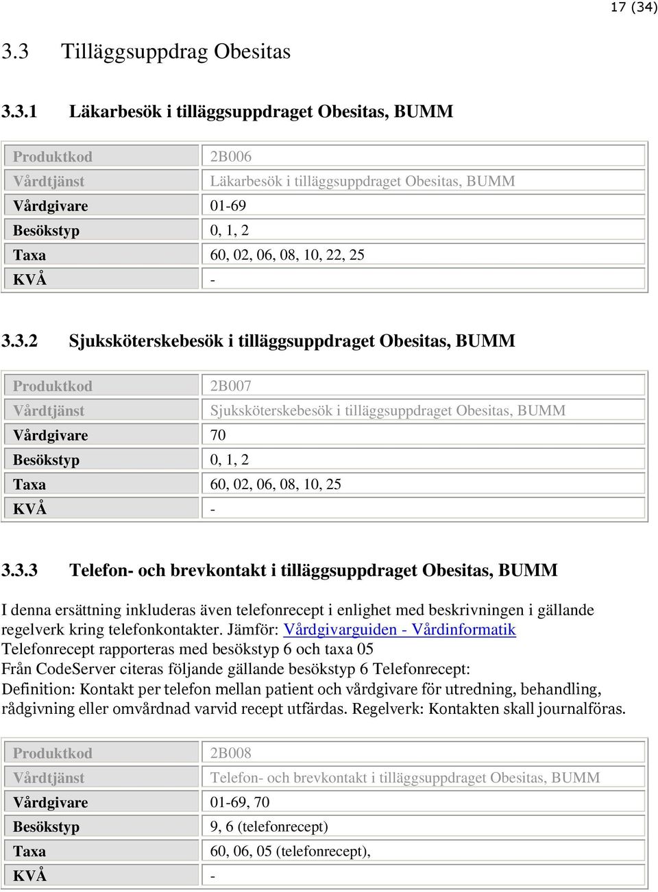 Jämför: Vårdgivarguiden - Vårdinformatik Telefonrecept rapporteras med besökstyp 6 och taxa 05 Från CodeServer citeras följande gällande besökstyp 6 Telefonrecept: Definition: Kontakt per telefon