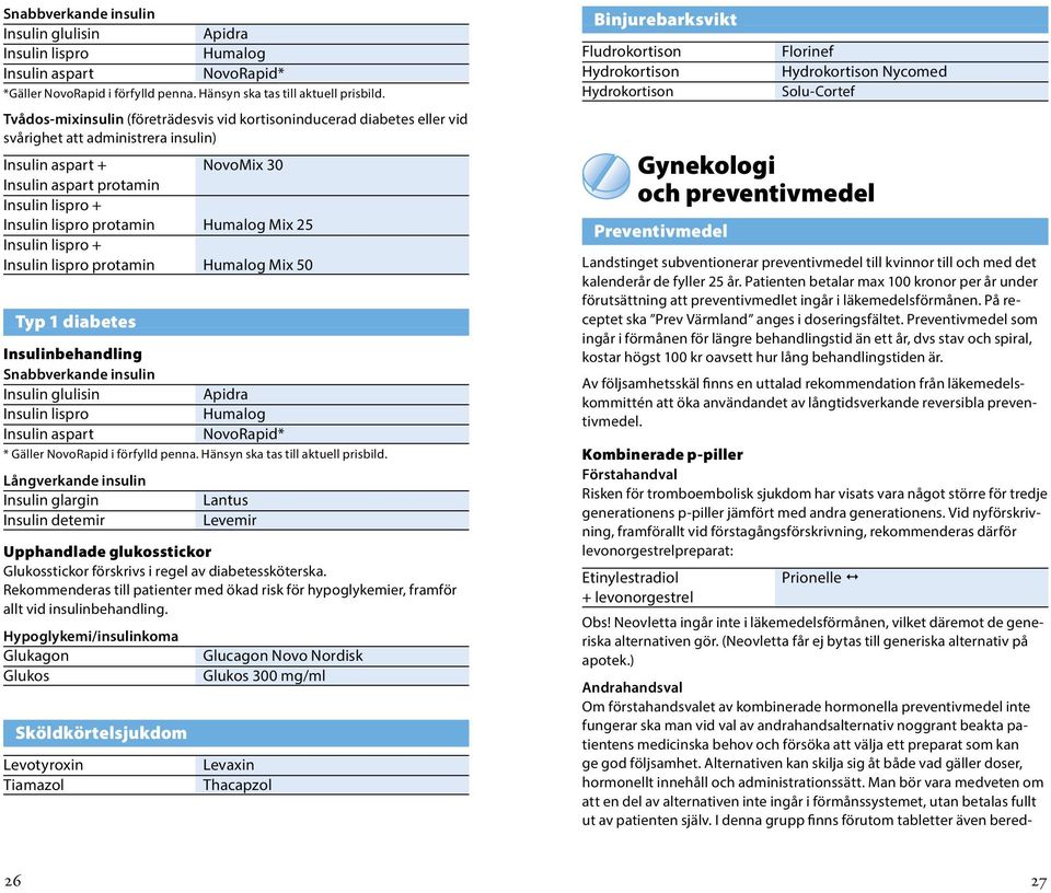 protamin Humalog Mix 25 Insulin lispro + Insulin lispro protamin Humalog Mix 50 Typ 1 diabetes Insulinbehandling Snabbverkande insulin Insulin glulisin Apidra Insulin lispro Humalog Insulin aspart