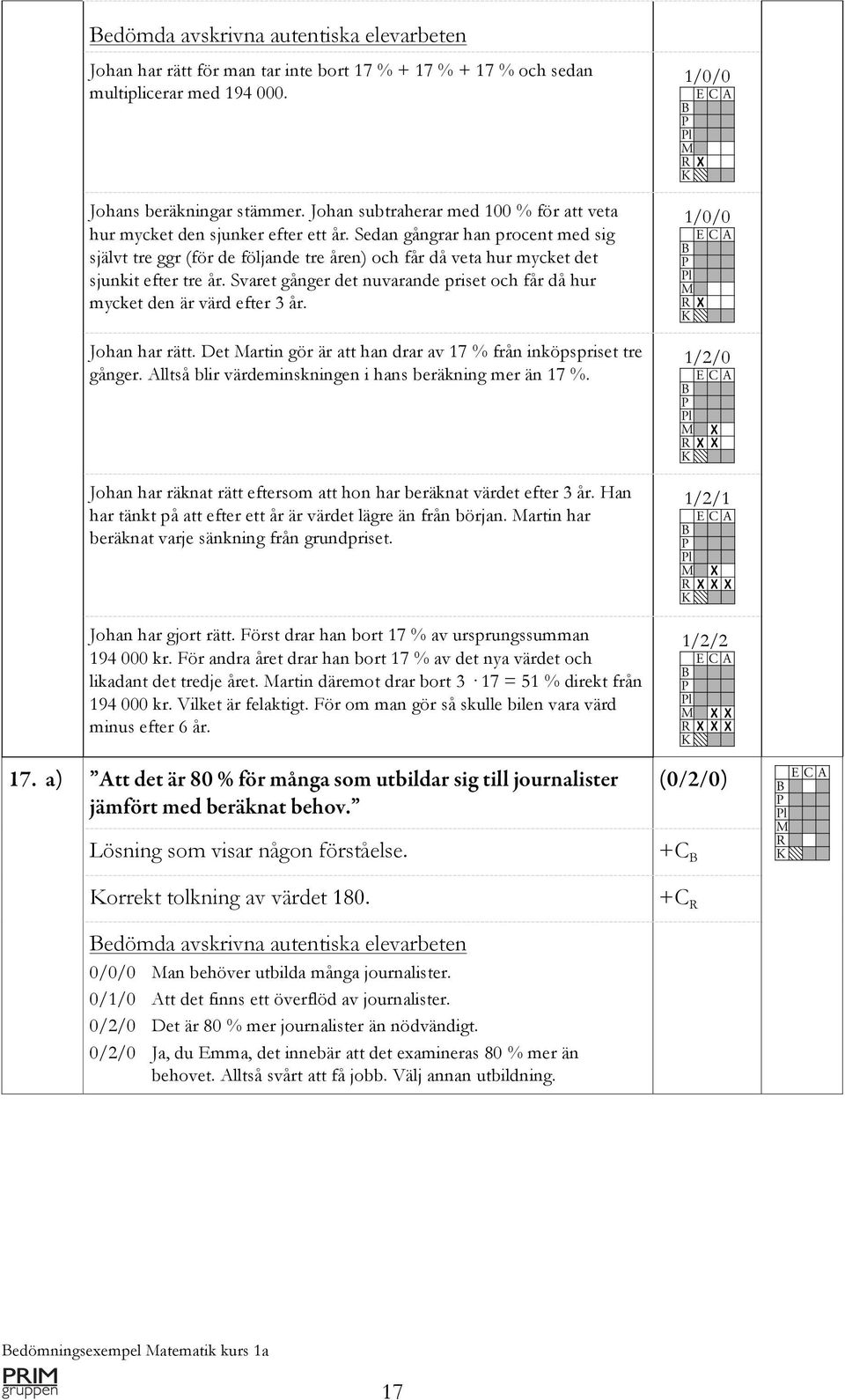 Sedan gångrar han procent med sig självt tre ggr (för de följande tre åren) och får då veta hur mycket det sjunkit efter tre år.