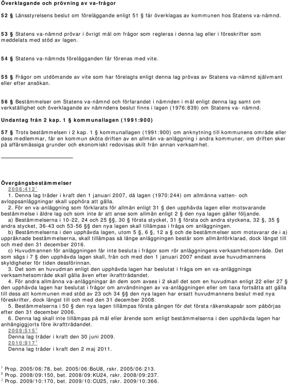 55 Frågor om utdömande av vite som har förelagts enligt denna lag prövas av Statens va-nämnd självmant eller efter ansökan.