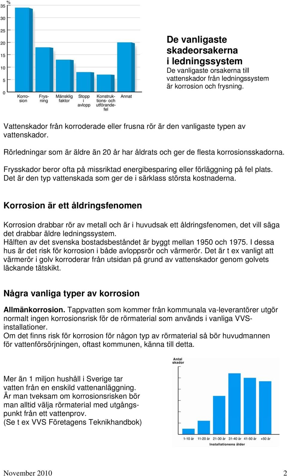 Frysskador beror ofta på missriktad energibesparing eller förläggning på fel plats. Det är den typ vattenskada som ger de i särklass största kostnaderna.