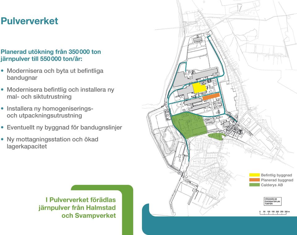 homogeniseringsoch utpackningsutrustning Eventuellt ny byggnad för bandugnslinjer Ny mottagningsstation och