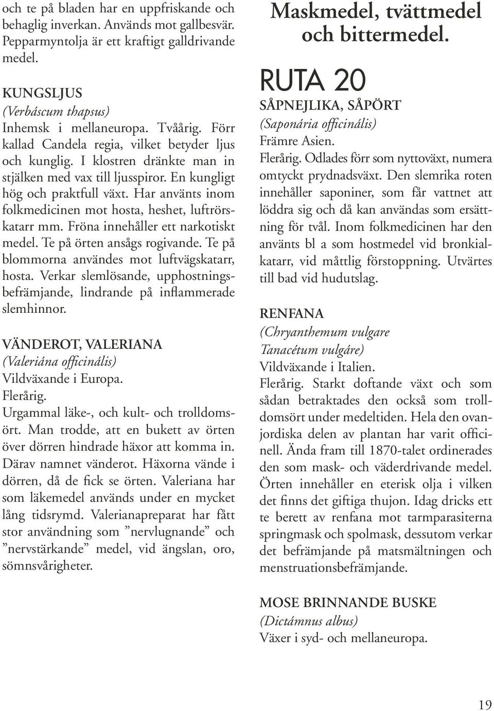 Har använts inom folkmedicinen mot hosta, heshet, luftrörskatarr mm. Fröna innehåller ett narkotiskt medel. Te på örten ansågs rogivande. Te på blommorna användes mot luftvägskatarr, hosta.