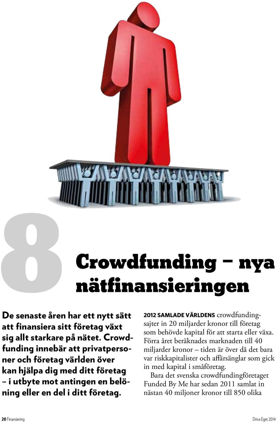2012 SAMLADE VÄRLDENS crowdfundingsajter in 20 miljarder kronor till företag som behövde kapital för att starta eller växa.