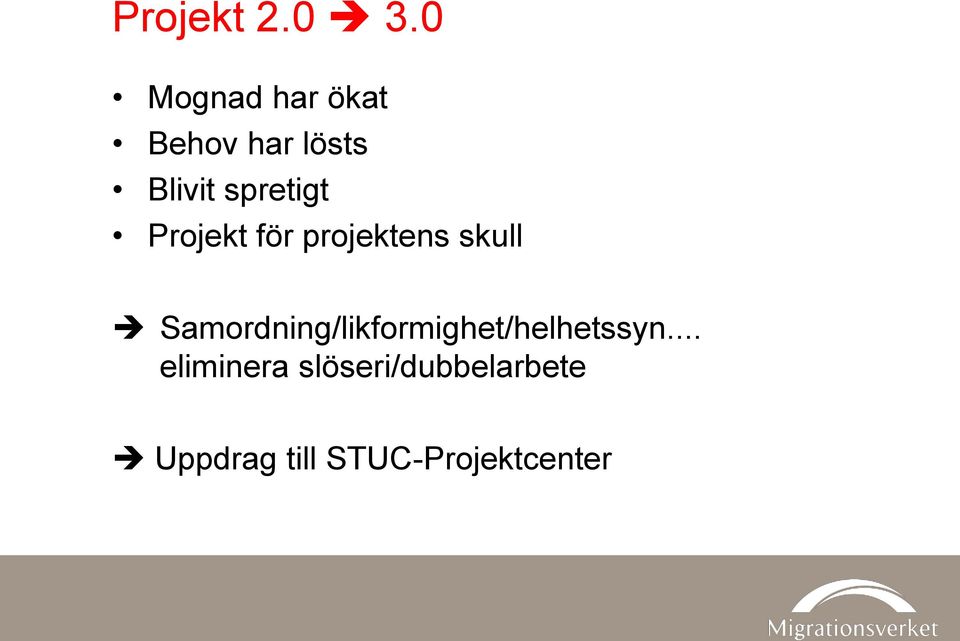 spretigt Projekt för projektens skull