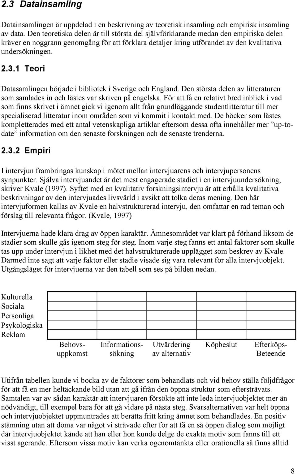 1 Teori Datasamlingen började i bibliotek i Sverige och England. Den största delen av litteraturen som samlades in och lästes var skriven på engelska.