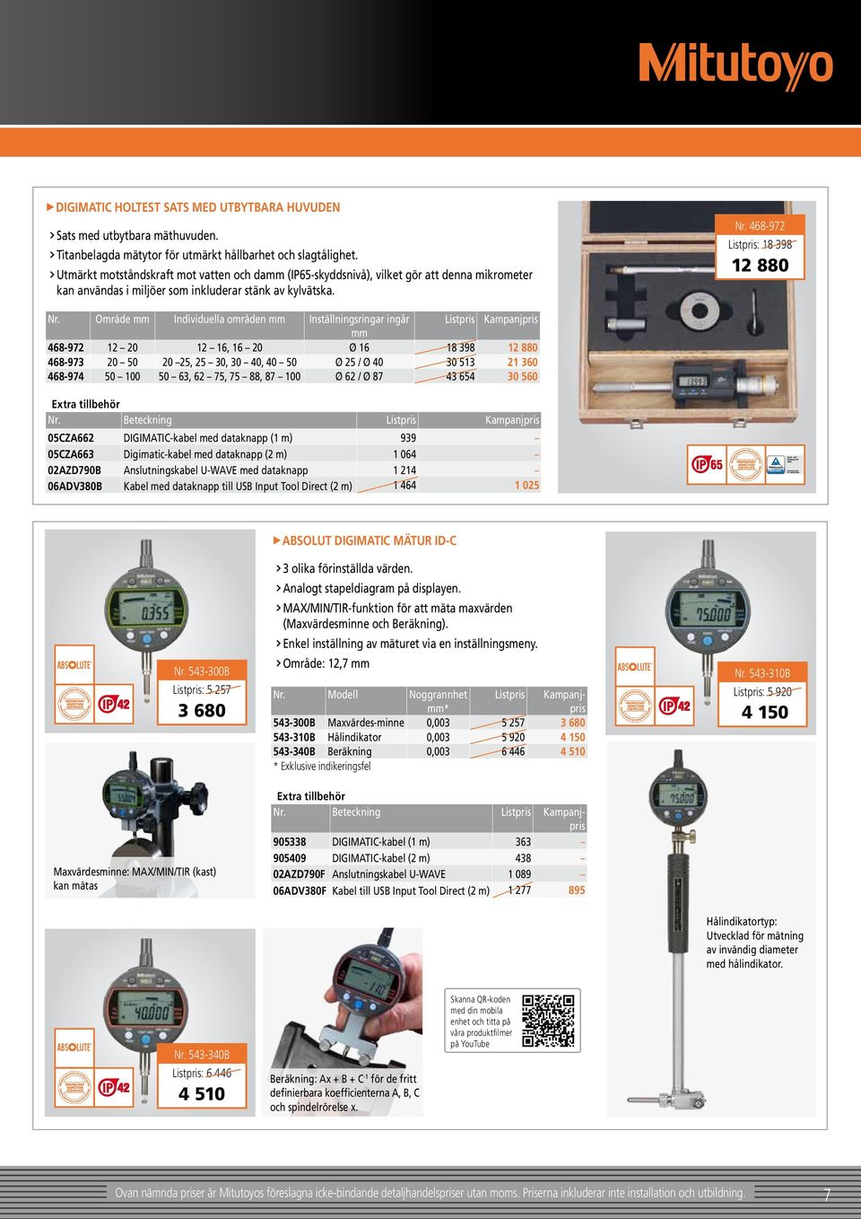 Område mm Individuella områden mm Inställningsringar ingår Listpris Kampanjpris mm 468-972 12 20 12 16, 16 20 Ø 16 18 398 12 880 468-973 20 50 20 25, 25 30, 30 40, 40 50 Ø 25 / Ø 40 30 513 21 360