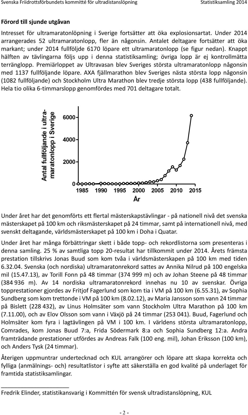 Knappt hälften av tävlingarna följs upp i denna statistiksamling; övriga lopp är ej kontrollmätta terränglopp.