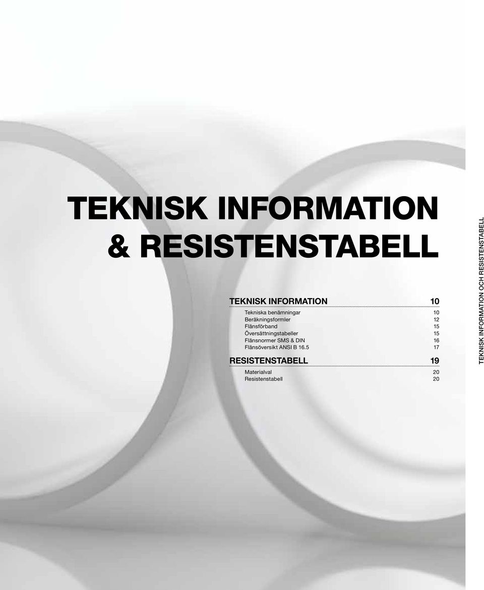 Översättningstabeller 15 Flänsnormer SMS & DIN 16