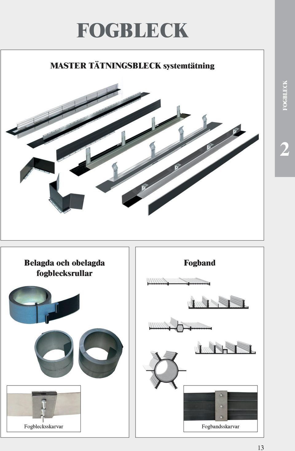 och obelagda fogblecksrullar