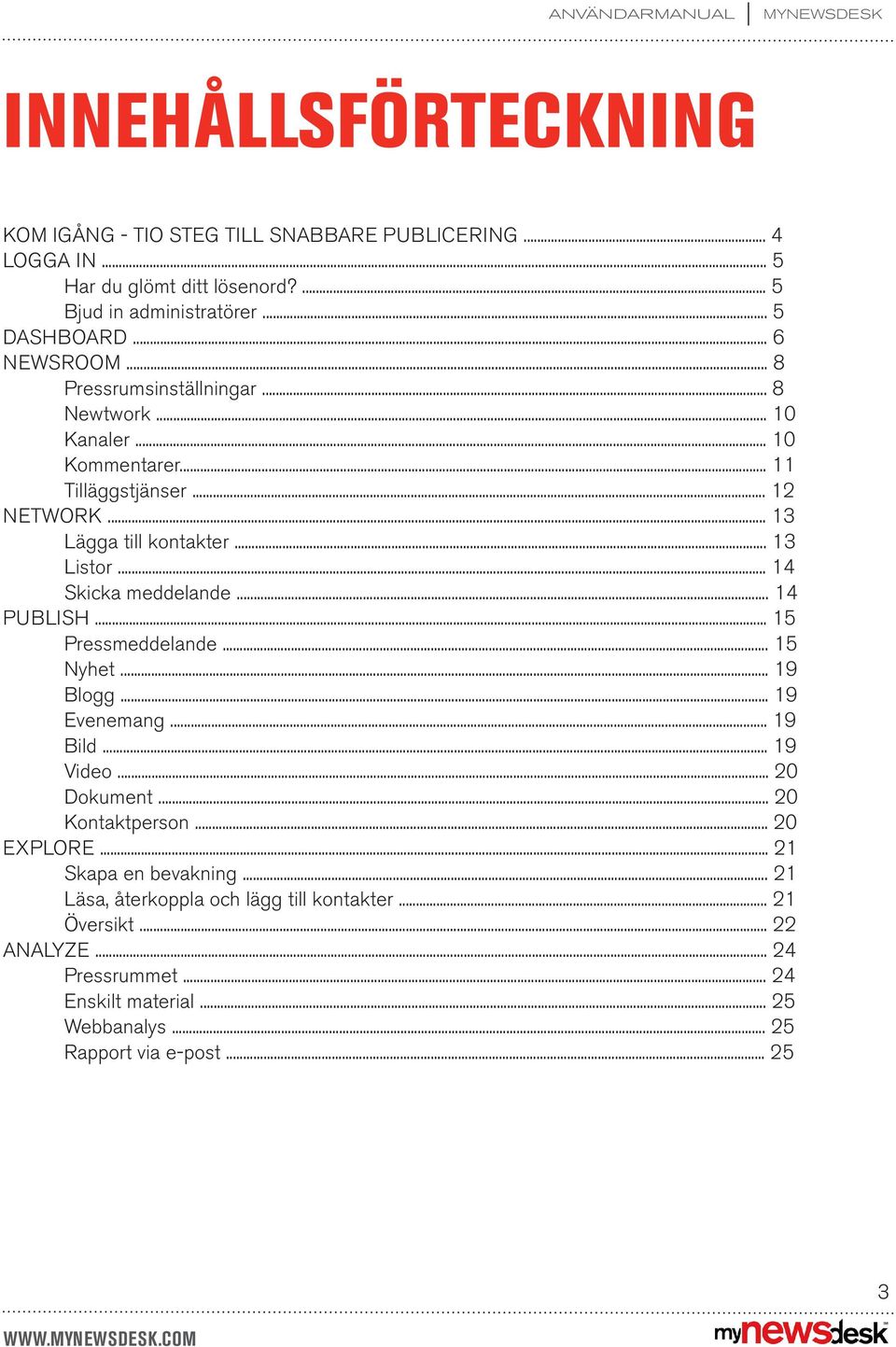 .. 14 PUBLISH... 15 Pressmeddelande... 15 Nyhet... 19 Blogg... 19 Evenemang... 19 Bild... 19 Video... 20 Dokument... 20 Kontaktperson... 20 EXPLORE... 21 Skapa en bevakning.