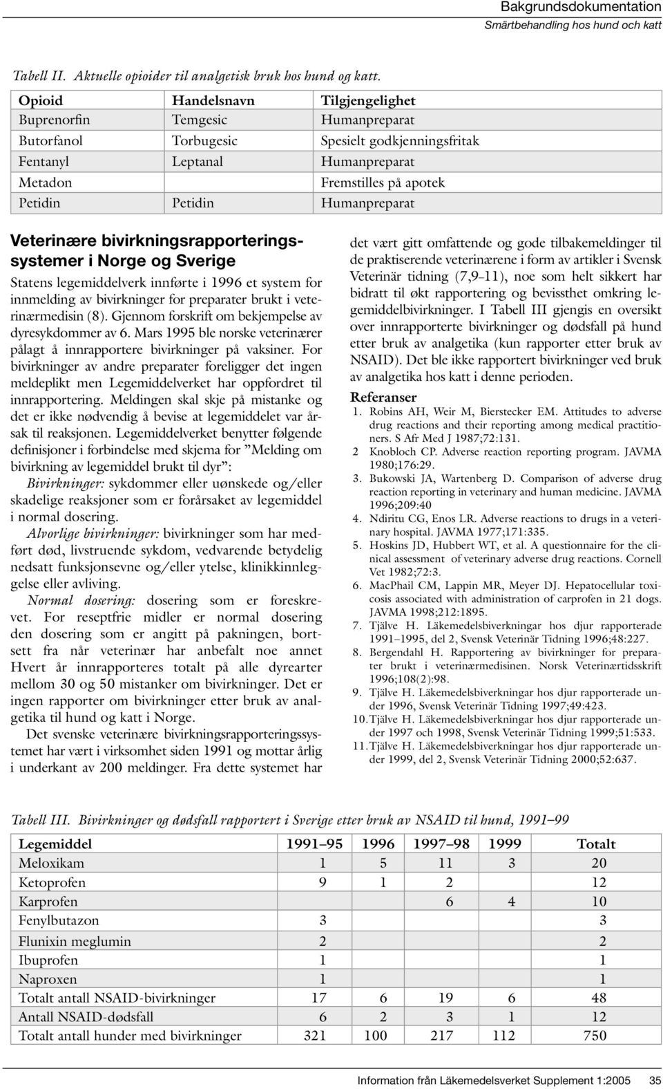 Humanpreparat Veterinære bivirkningsrapporteringssystemer i Norge og Sverige Statens legemiddelverk innførte i 1996 et system for innmelding av bivirkninger for preparater brukt i veterinærmedisin