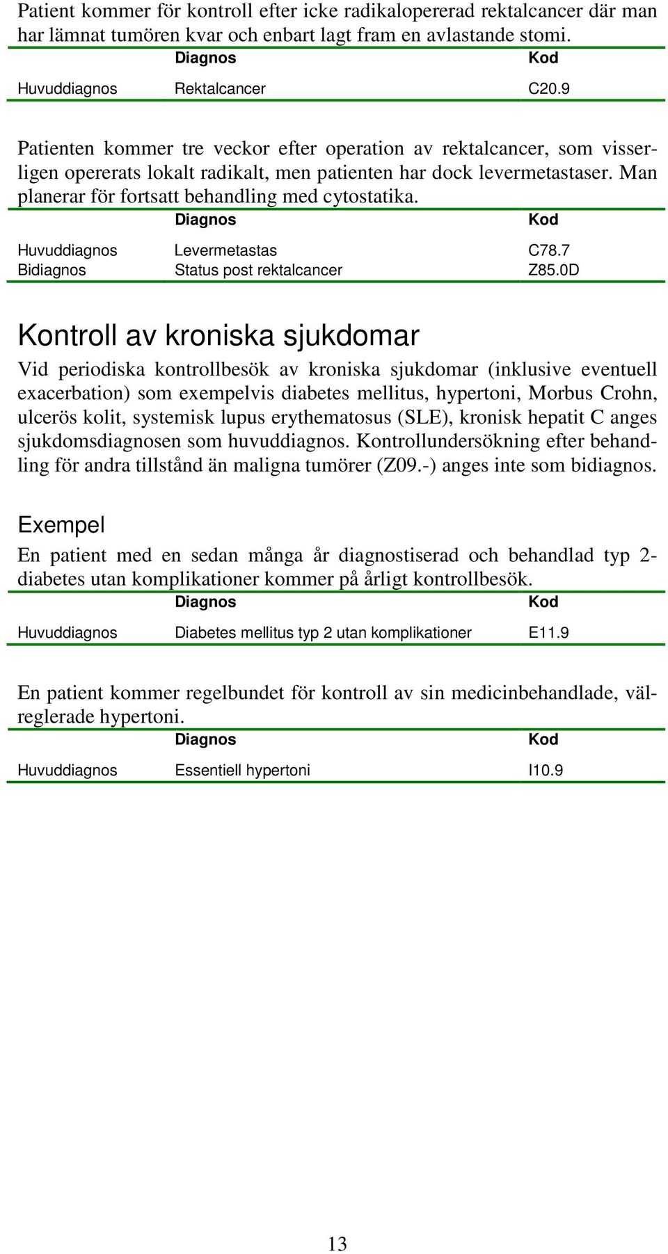 Levermetastas C78.7 Bidiagnos Status post rektalcancer Z85.