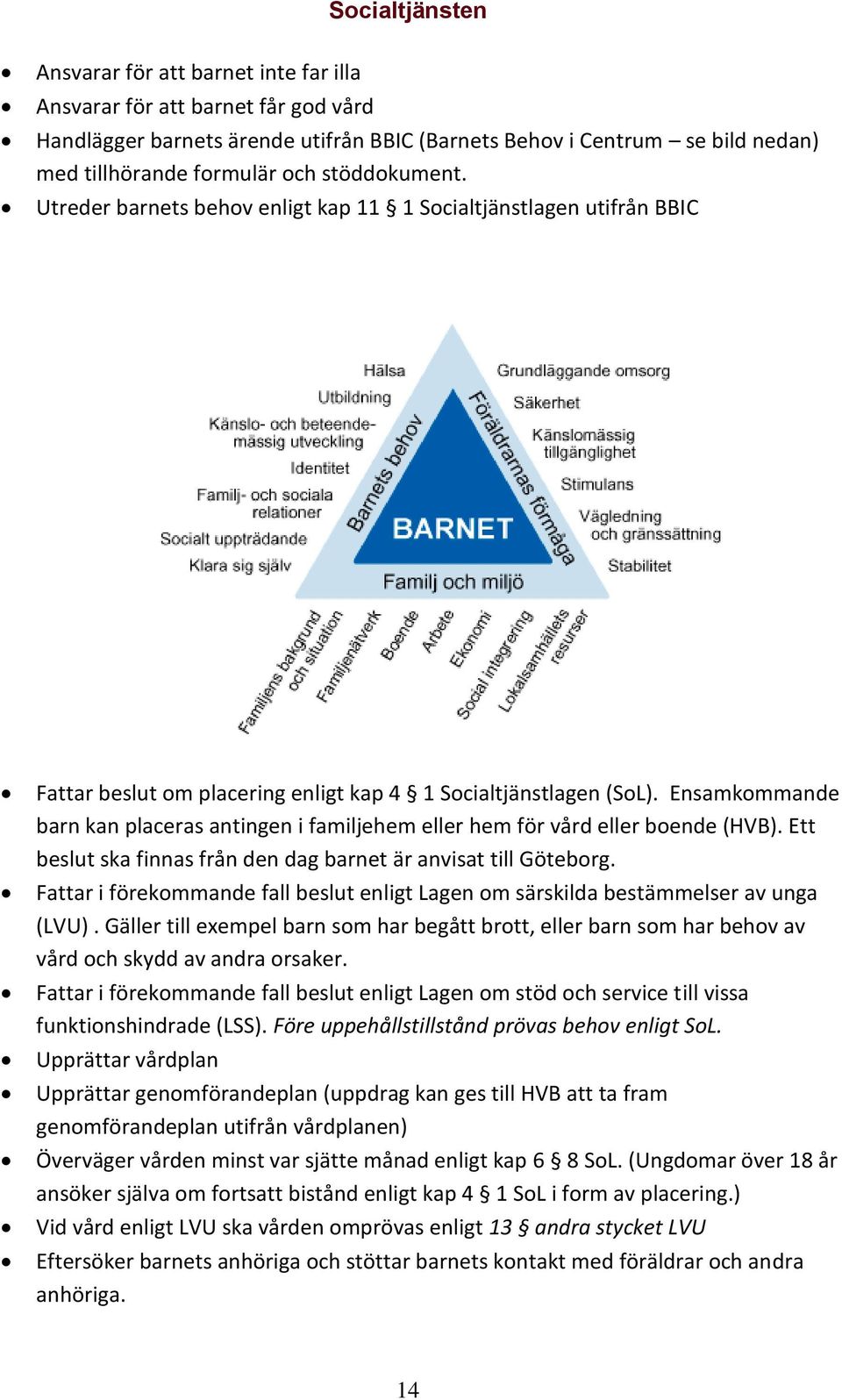 Ensamkommande barn kan placeras antingen i familjehem eller hem för vård eller boende (HVB). Ett beslut ska finnas från den dag barnet är anvisat till Göteborg.