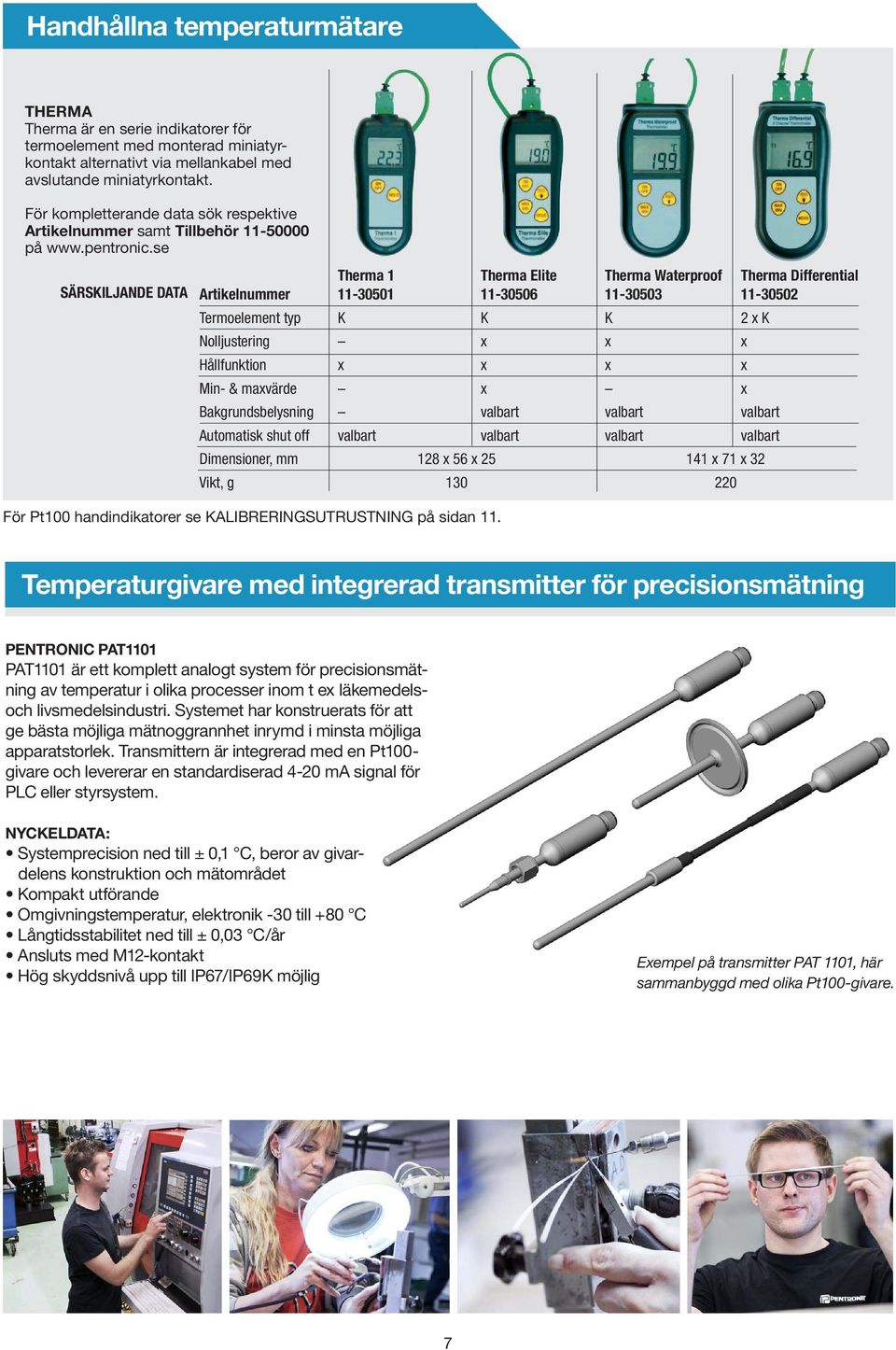 se SÄRSKILJANDE DATA Therma 1 Therma Elite Therma Waterproof Therma Differential Artikelnummer 11-30501 11-30506 11-30503 11-30502 Termoelement typ K K K 2 x K Nolljustering x x x Hållfunktion x x x