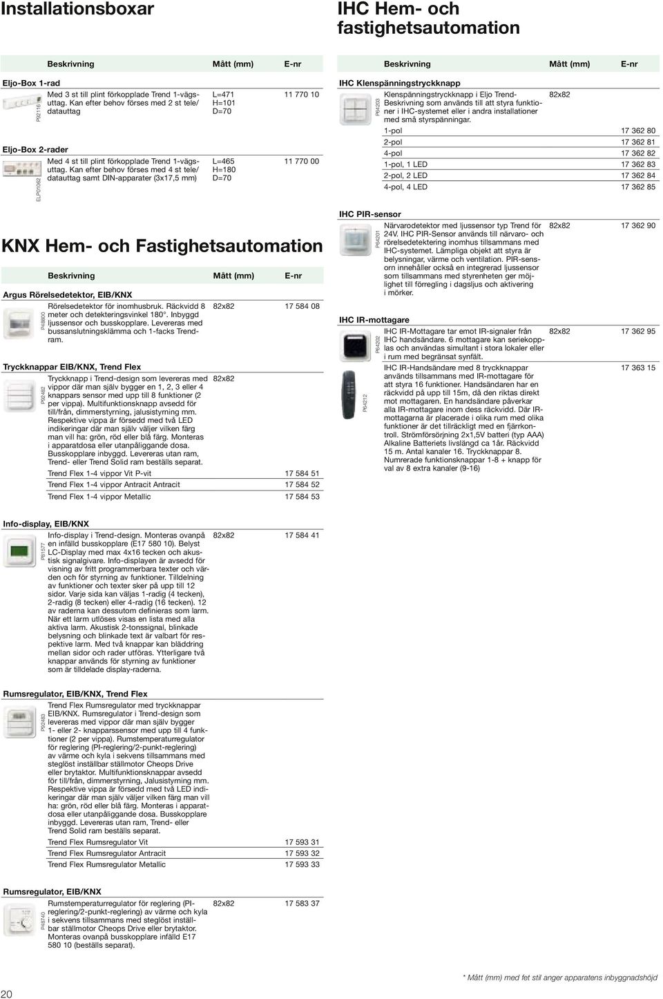 Kan efter behov förses med 4 st tele/ datauttag samt DIN-apparater (3x17,5 mm) ELP01062 L=471 H=101 D=70 L=465 H=180 D=70 11 770 10 11 770 00 IHC Klenspänningstryckknapp Klenspänningstryckknapp i