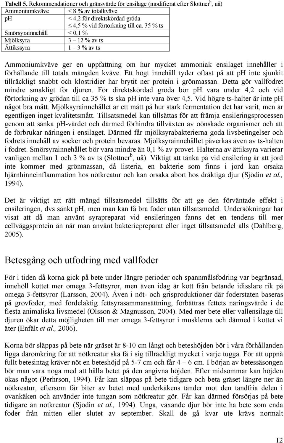 Ett högt innehåll tyder oftast på att ph inte sjunkit tillräckligt snabbt och klostridier har brytit ner protein i grönmassan. Detta gör vallfodret mindre smakligt för djuren.