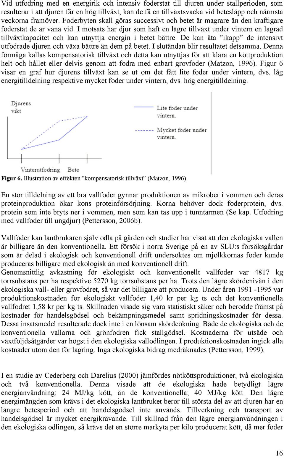 I motsats har djur som haft en lägre tillväxt under vintern en lagrad tillväxtkapacitet och kan utnyttja energin i betet bättre.