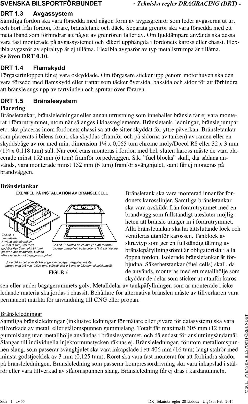 Om ljuddämpare används ska dessa vara fast monterade på avgassystemet och säkert upphängda i fordonets kaross eller chassi. Flexibla avgasrör av spiraltyp är ej tillåtna.