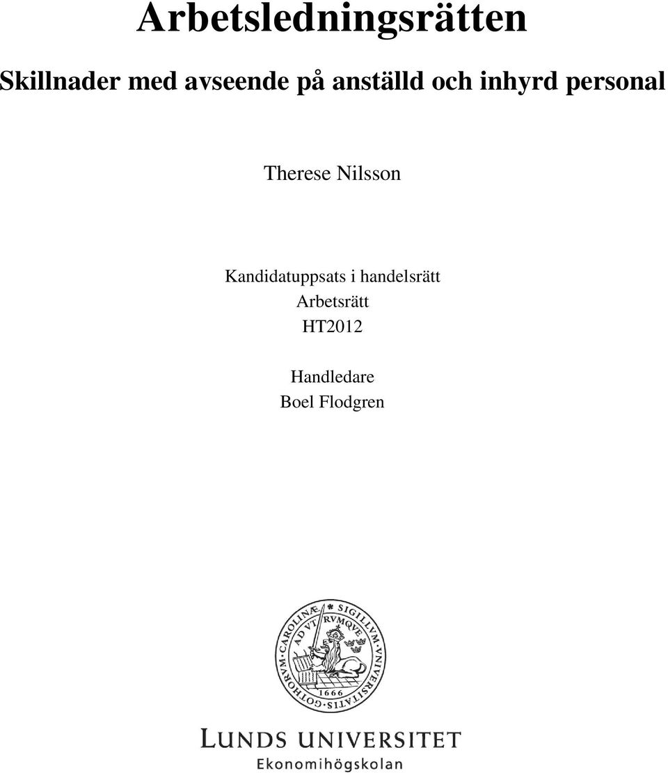 Therese Nilsson Kandidatuppsats i