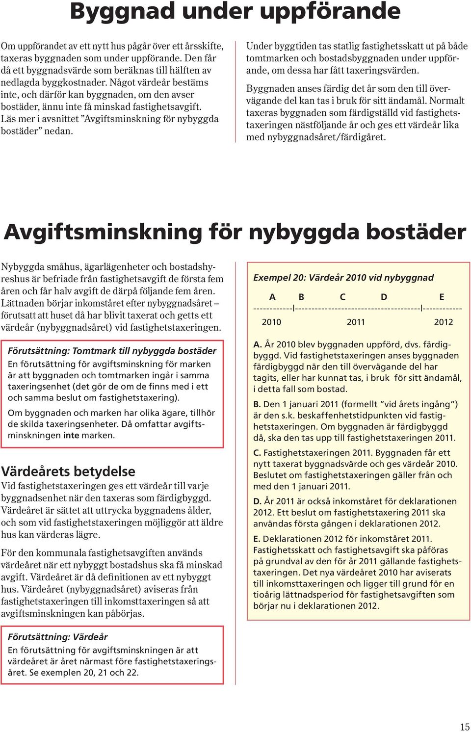 Läs mer i avsnittet Avgifts minskning för nybyggda bostäder nedan.