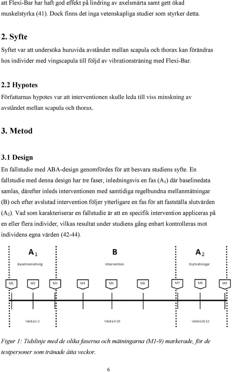 2 Hypotes Författarnas hypotes var att interventionen skulle leda till viss minskning av avståndet mellan scapula och thorax. 3. Metod 3.